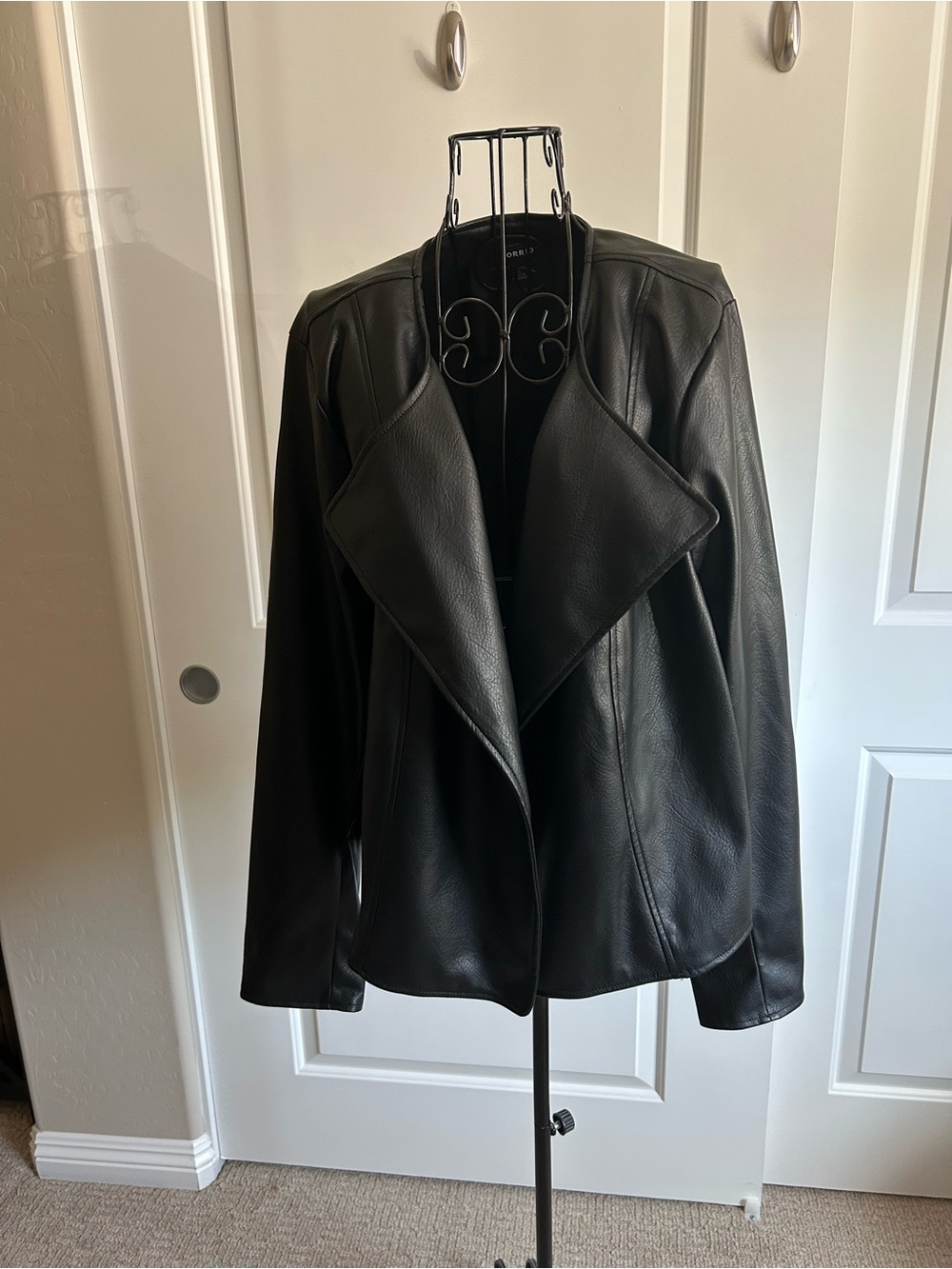 torrid Black Draped Faux Leather Jacket